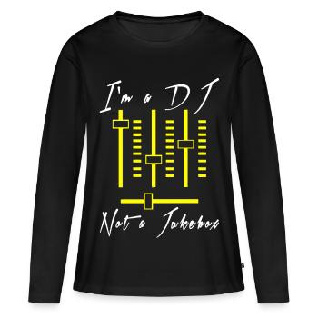 Je suis un DJ - Pas un Jukebox - T-shirt manches longues Premium bio Femme - noir - Devant - Julia (174cm)