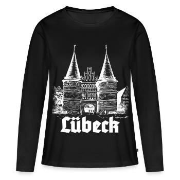 Lübeck - Design - T-shirt manches longues Premium bio Femme - noir - Devant - Julia (174cm)