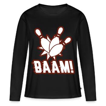 bowling - T-shirt manches longues Premium bio Femme - noir - Devant - Julia (174cm)
