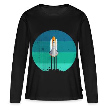 Space rocket rocket launch - Women's Premium Organic Long Sleeve Shirt - black - Front - Julia (174cm)