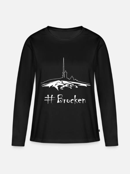 Brocken - der Berg im Harz - Frauen Premium Bio Langarmshirt - Schwarz