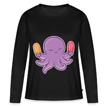 Octopus - Women's Premium Organic Long Sleeve Shirt - black - Front - Julia (174cm)