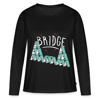Jeu de cartes Bridge - T-shirt manches longues Premium bio Femme - noir - Devant - Julia (174cm)
