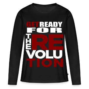 révolution - T-shirt manches longues Premium bio Femme - noir - Devant - Julia (174cm)