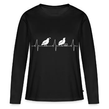 Battement de cœur de caille, caille, reproduction - T-shirt manches longues Premium bio Femme - noir - Devant - Julia (174cm)