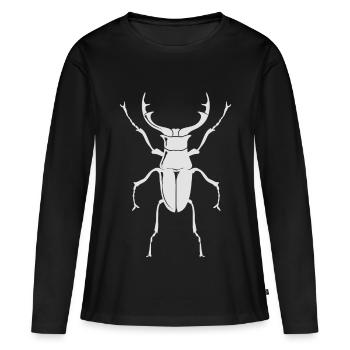 Grand coléoptère - insecte - T-shirt manches longues Premium bio Femme - noir - Devant - Julia (174cm)