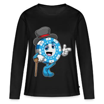 Jetons de poker poker - T-shirt manches longues Premium bio Femme - noir - Devant - Julia (174cm)