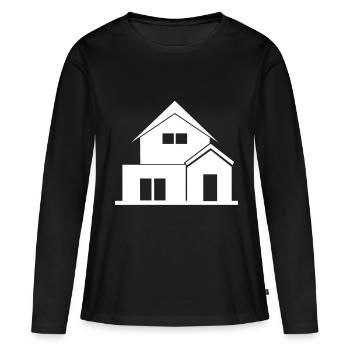 Maison Blanche - T-shirt manches longues Premium bio Femme - noir - Devant - Julia (174cm)
