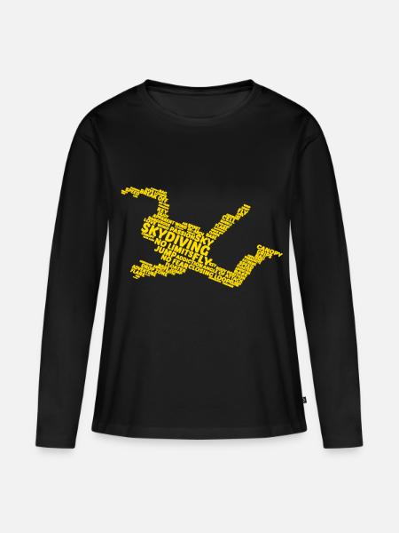 Skydiving Fallschirmsprung - Frauen Premium Bio Langarmshirt - Schwarz