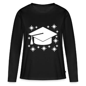 Diplôme de fin d’études - T-shirt manches longues Premium bio Femme - noir - Devant - Julia (174cm)