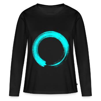 Cercle - T-shirt manches longues Premium bio Femme - noir - Devant - Julia (174cm)