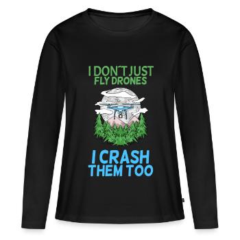 Drone - T-shirt manches longues Premium bio Femme - noir - Devant - Julia (174cm)