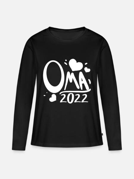 Oma 2022 - Werdende Oma - Frauen Premium Bio Langarmshirt - Schwarz