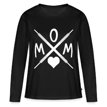 Maman - Maman - Maman - T-shirt manches longues Premium bio Femme - noir - Devant - Julia (174cm)