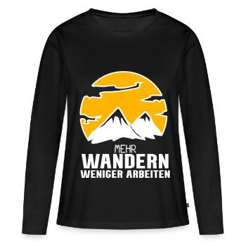 Wandern Berge Wanderer - Frauen Premium Bio Langarmshirt - Schwarz - Vorne - Julia (174cm)