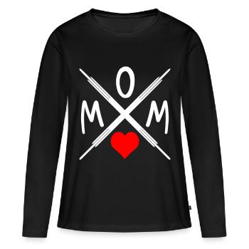 Maman - Maman - Maman - T-shirt manches longues Premium bio Femme - noir - Devant - Julia (174cm)