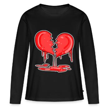 Cœur brisé - T-shirt manches longues Premium bio Femme - noir - Devant - Julia (174cm)