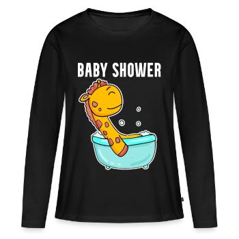 Baby Shower Baignoire Giraffe - T-shirt manches longues Premium bio Femme - noir - Devant - Julia (174cm)