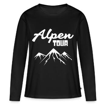 Alpen Berg Berge - Frauen Premium Bio Langarmshirt - Schwarz - Vorne - Julia (174cm)