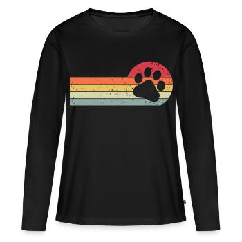 Hundepfote - Frauen Premium Bio Langarmshirt - Schwarz - Vorne - Julia (174cm)