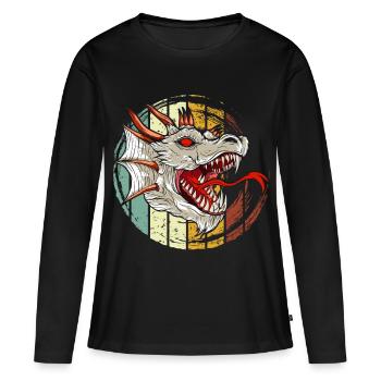 Dragon, Dragon, Dragon asiatique - T-shirt manches longues Premium bio Femme - noir - Devant - Julia (174cm)