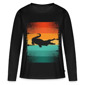 Alligator - T-shirt manches longues Premium bio Femme - noir - Devant - Julia (174cm)