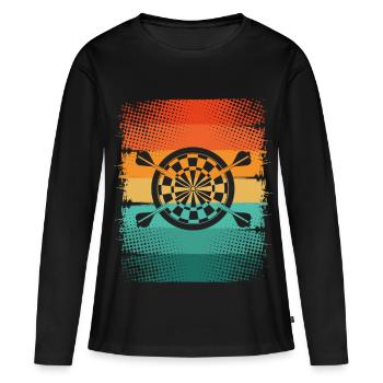 Dard - T-shirt manches longues Premium bio Femme - noir - Devant - Julia (174cm)