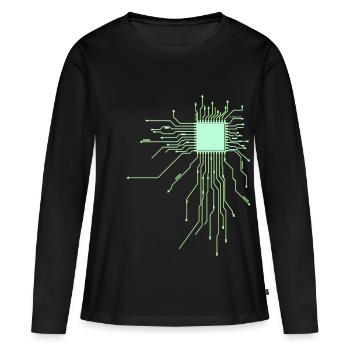 conseil d’administration core cpu ordinateur nerd pc humour geek code - T-shirt manches longues Premium bio Femme - noir - Devant - Julia (174cm)