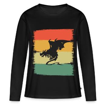 Dragon Dragon - T-shirt manches longues Premium bio Femme - noir - Devant - Julia (174cm)