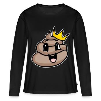 Poop King - Women's Premium Organic Long Sleeve Shirt - black - Front - Julia (174cm)