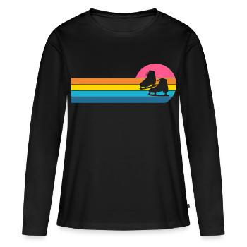 Patin - T-shirt manches longues Premium bio Femme - noir - Devant - Julia (174cm)