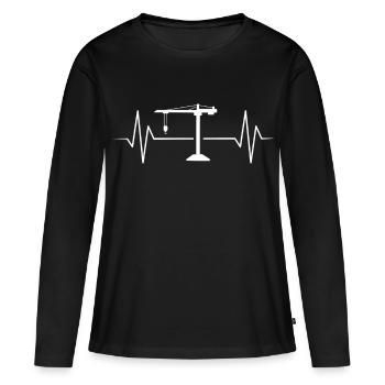 Grue - T-shirt manches longues Premium bio Femme - noir - Devant - Julia (174cm)