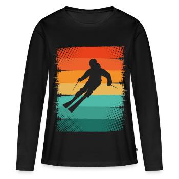 Ski - T-shirt manches longues Premium bio Femme - noir - Devant - Julia (174cm)