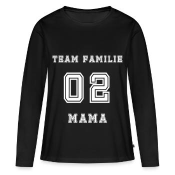 Team Familie 02 Mama - Frauen Premium Bio Langarmshirt - Schwarz - Vorne - Julia (174cm)