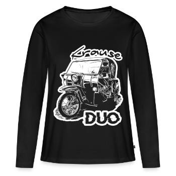 Krause Duo - T-shirt manches longues Premium bio Femme - noir - Devant - Julia (174cm)