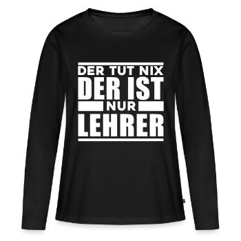 Lehrer - Frauen Premium Bio Langarmshirt - Schwarz - Vorne - Julia (174cm)
