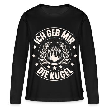 Ich Geb Mir Die Kugel - Frauen Premium Bio Langarmshirt - Schwarz - Vorne - Julia (174cm)