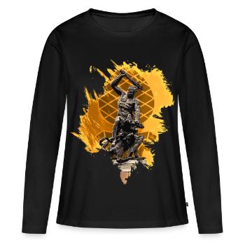 Fontaine d’Hercule Augsbourg - T-shirt manches longues Premium bio Femme - noir - Devant - Julia (174cm)