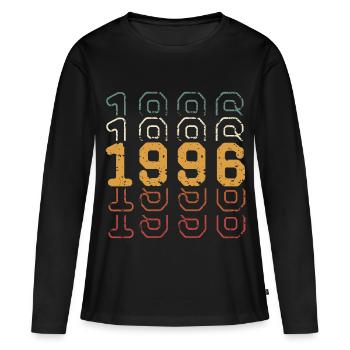 1996 - Women's Premium Organic Long Sleeve Shirt - black - Front - Julia (174cm)