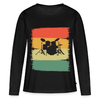 Percussion - Women's Premium Organic Long Sleeve Shirt - black - Front - Julia (174cm)
