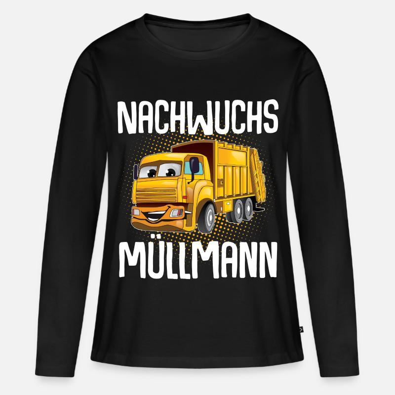 Nachwuchs Müllmann - Frauen Premium Bio Langarmshirt - Schwarz