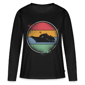 Croisière en bateau de croisière - T-shirt manches longues Premium bio Femme - noir - Devant - Julia (174cm)