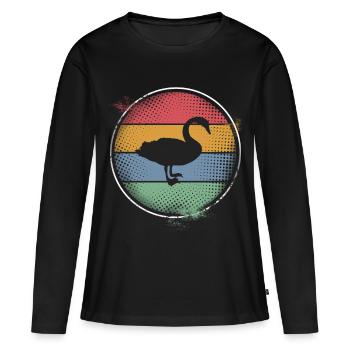 Cygne - T-shirt manches longues Premium bio Femme - noir - Devant - Julia (174cm)
