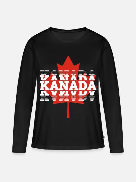 Kanada - Frauen Premium Bio Langarmshirt - Schwarz