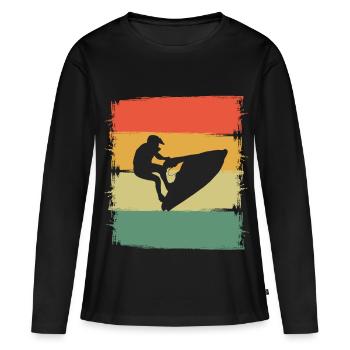 Jet ski - T-shirt manches longues Premium bio Femme - noir - Devant - Julia (174cm)