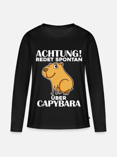 Capybara - Frauen Premium Bio Langarmshirt - Schwarz