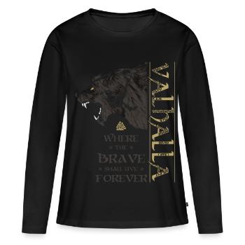 Valhalla Viking Bear Grizzly Bear Wotan Nœuds - T-shirt manches longues Premium bio Femme - noir - Devant - Julia (174cm)