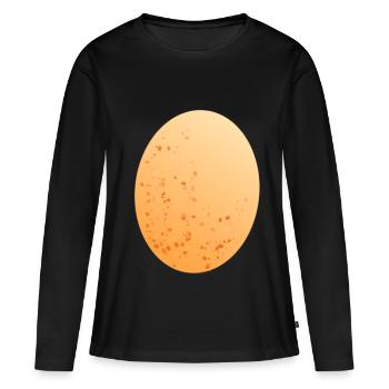 Ei Hühnerei - Frauen Premium Bio Langarmshirt - Schwarz - Vorne - Julia (174cm)