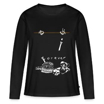 Entraînement de rue - T-shirt manches longues Premium bio Femme - noir - Devant - Julia (174cm)