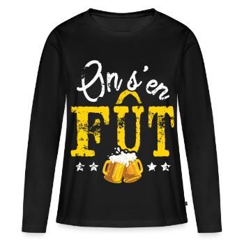 On s'en fût On s'en foût Rhum Barbecue Buvette - T-shirt manches longues Premium bio Femme - noir - Devant - Julia (174cm)